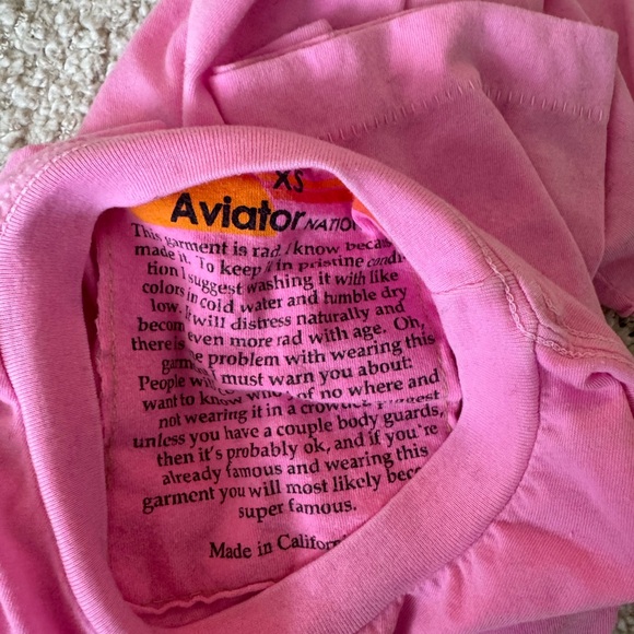 Aviator Nation Pink and Red Heart Short Sleeve Tee - Picture 5 of 5